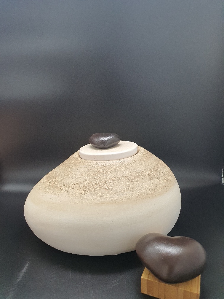 Urne En Ceramique Galet Beige Sable Avec Son Reliquaire U56aa Urne En Ceramique Beige U56aa